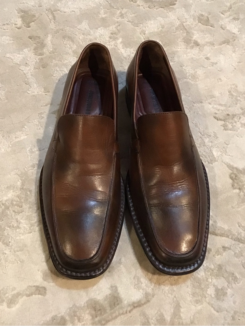 Johnston & Murphy Brown Sheepskin Loafers Made in Brazil